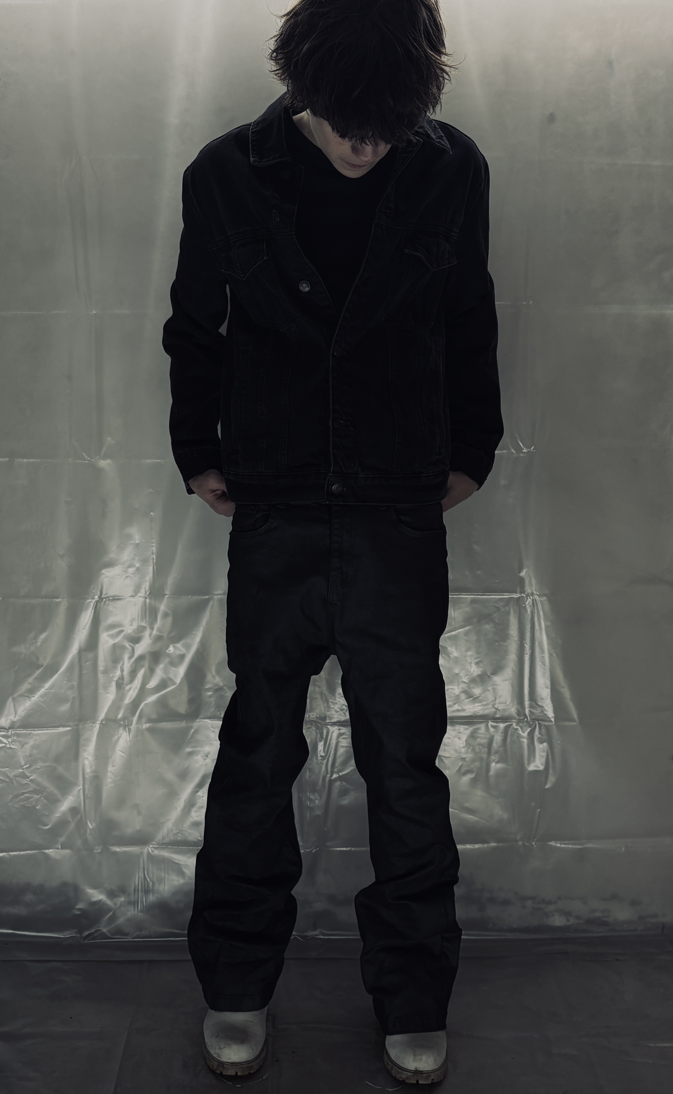 Full Black Waxed Jeans