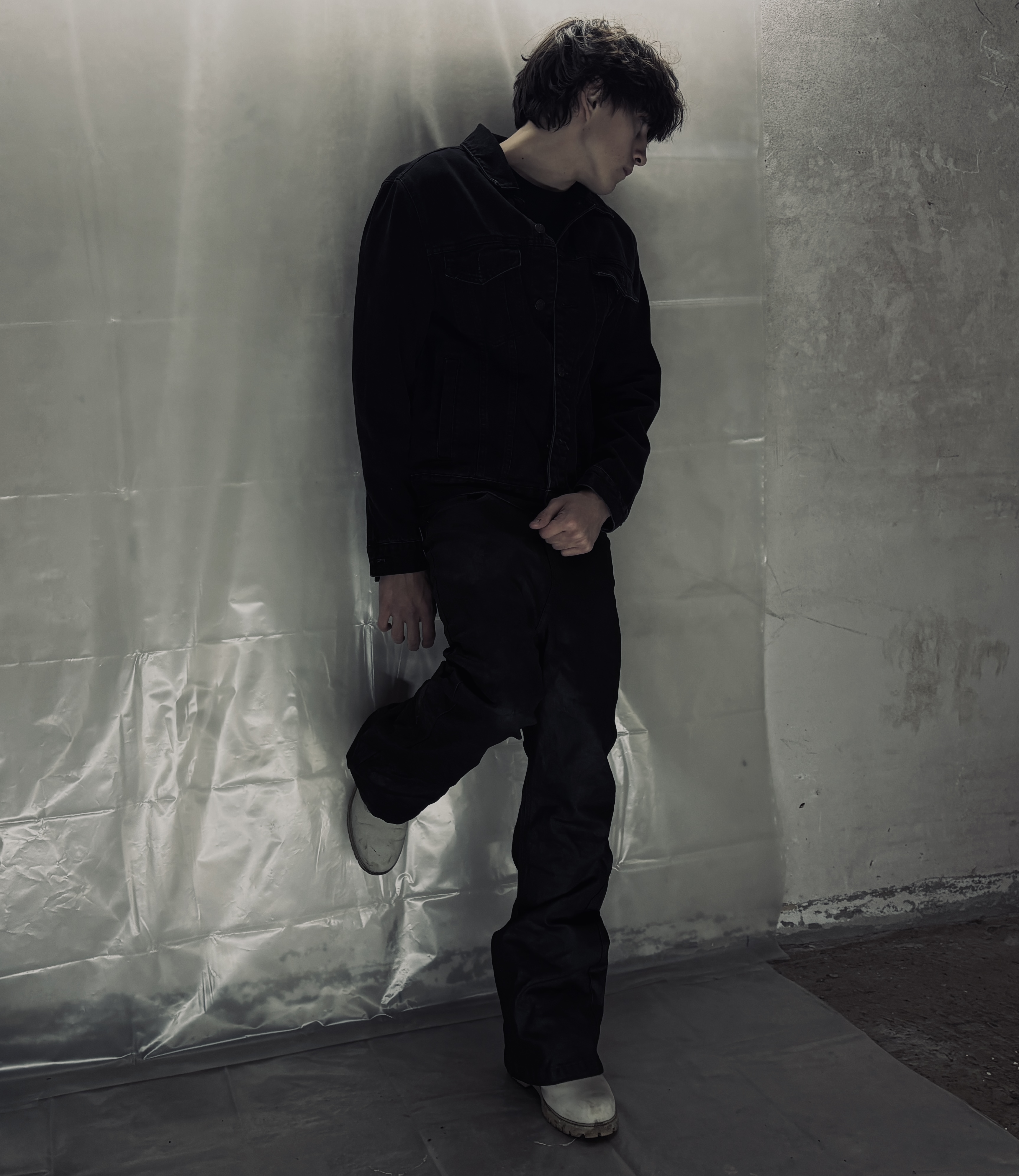 Full Black Waxed Jeans