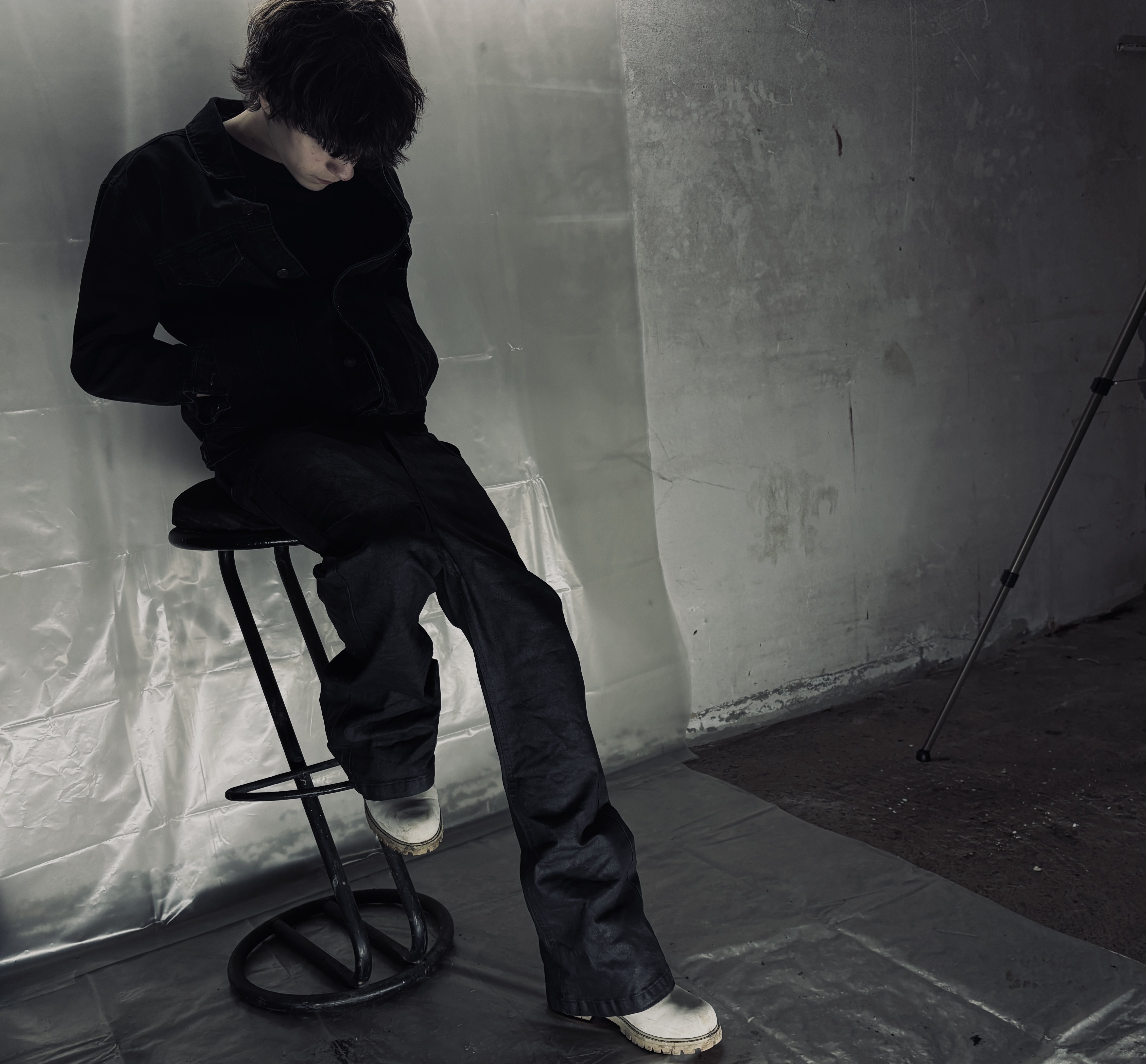 Full Black Waxed Jeans