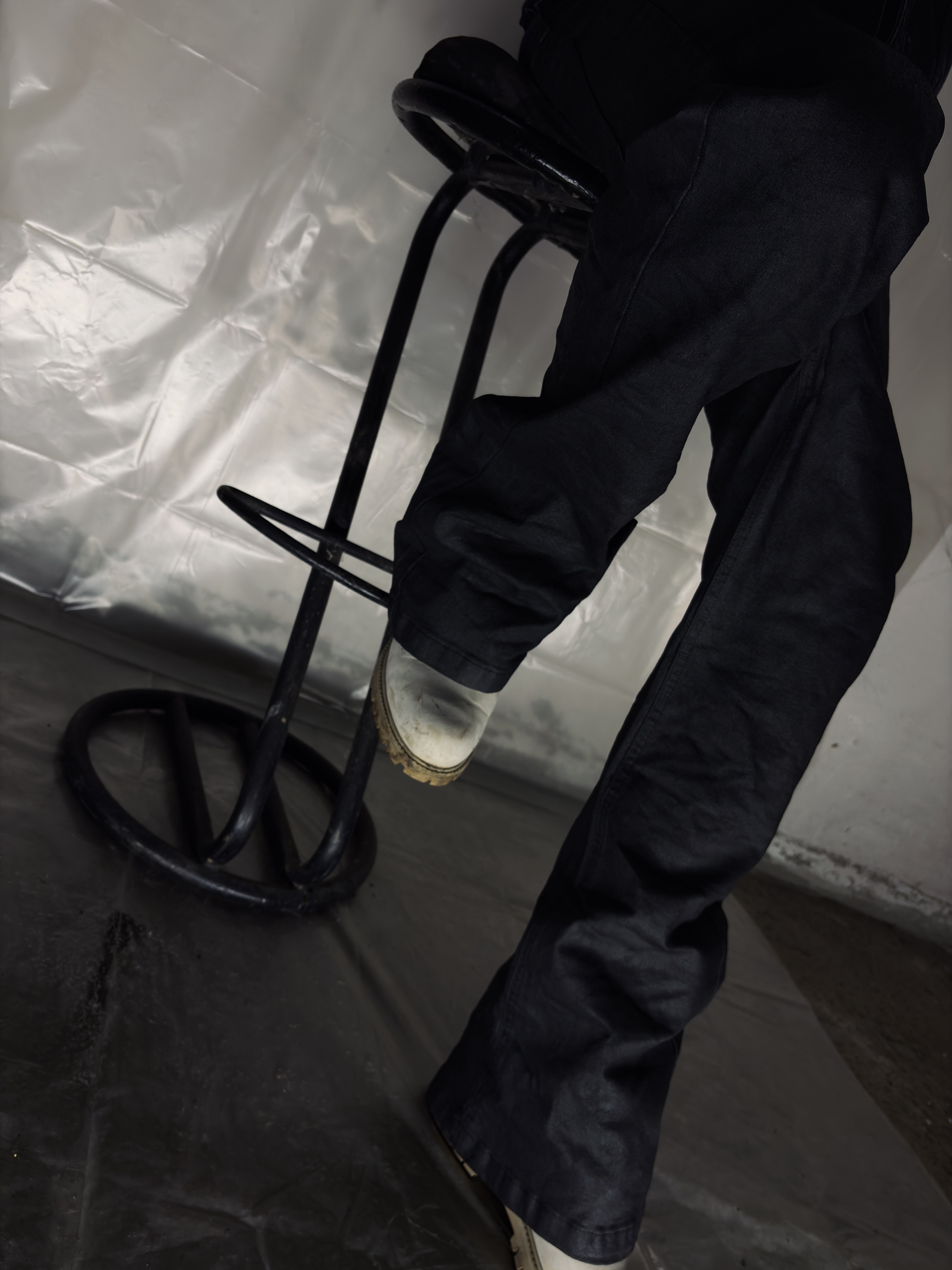 Full Black Waxed Jeans